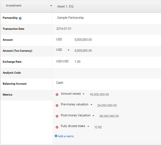 Metrics for Investment Transactions